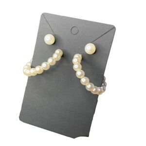 pearl hoops set